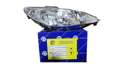 چراغ جلو خودرو فن آوران پرتو الوند مناسب برای پژو 206 بسته دو عددی