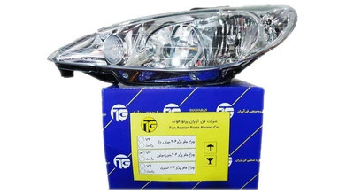 چراغ جلو خودرو فن آوران پرتو الوند مناسب برای پژو 206 بسته دو عددی